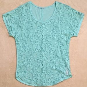 Maurices pastel green lace top
